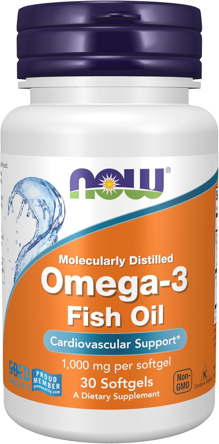 Suplementos Omega-3 NOW Foods, 180 EPA / 120 DHA, 30 gelatinas