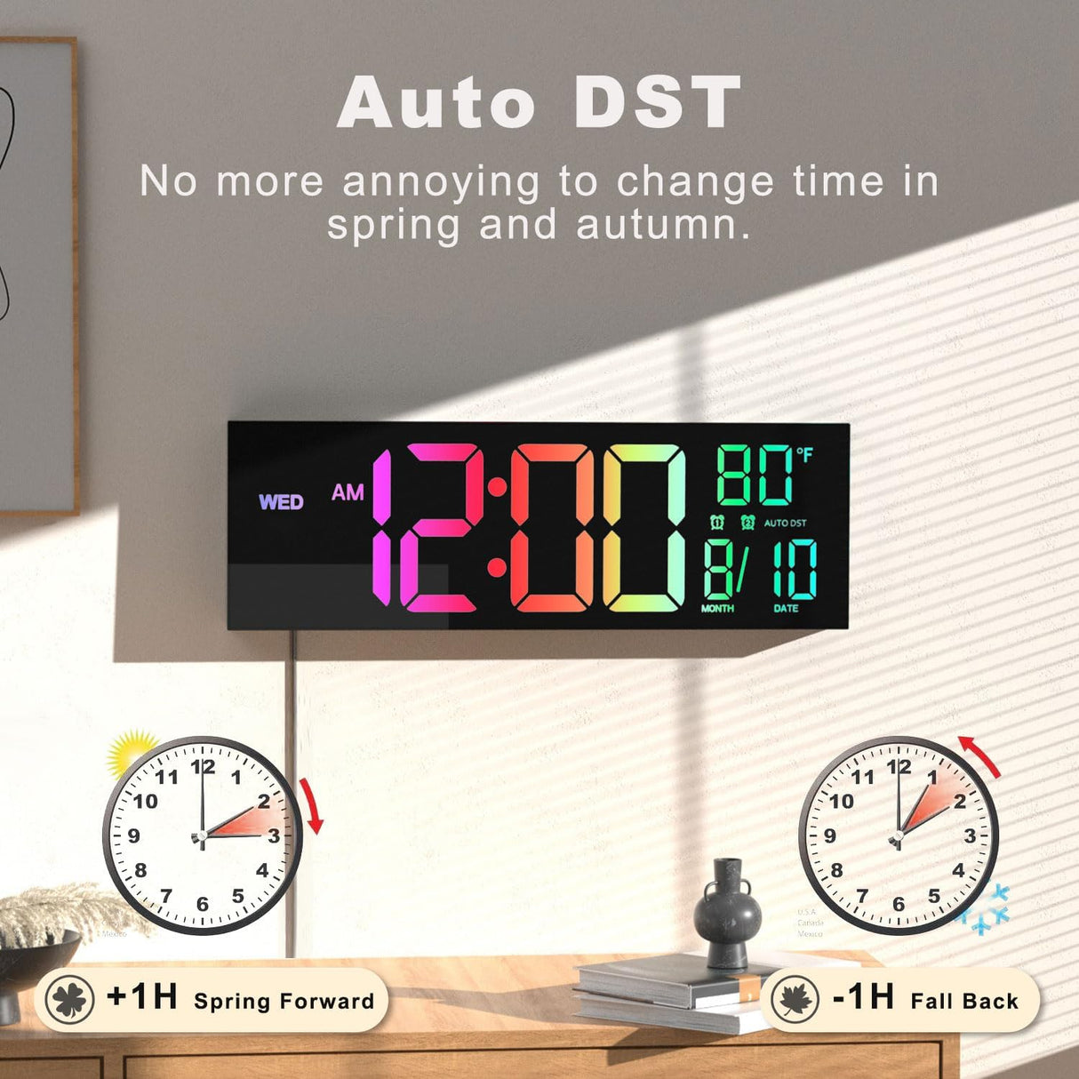 Reloj Digital Pared JALL 16, Temporizador, Control Remoto