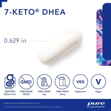 Suplemento 7-Keto DHEA 25 mg de Pure Encapsulations, 120 caps.