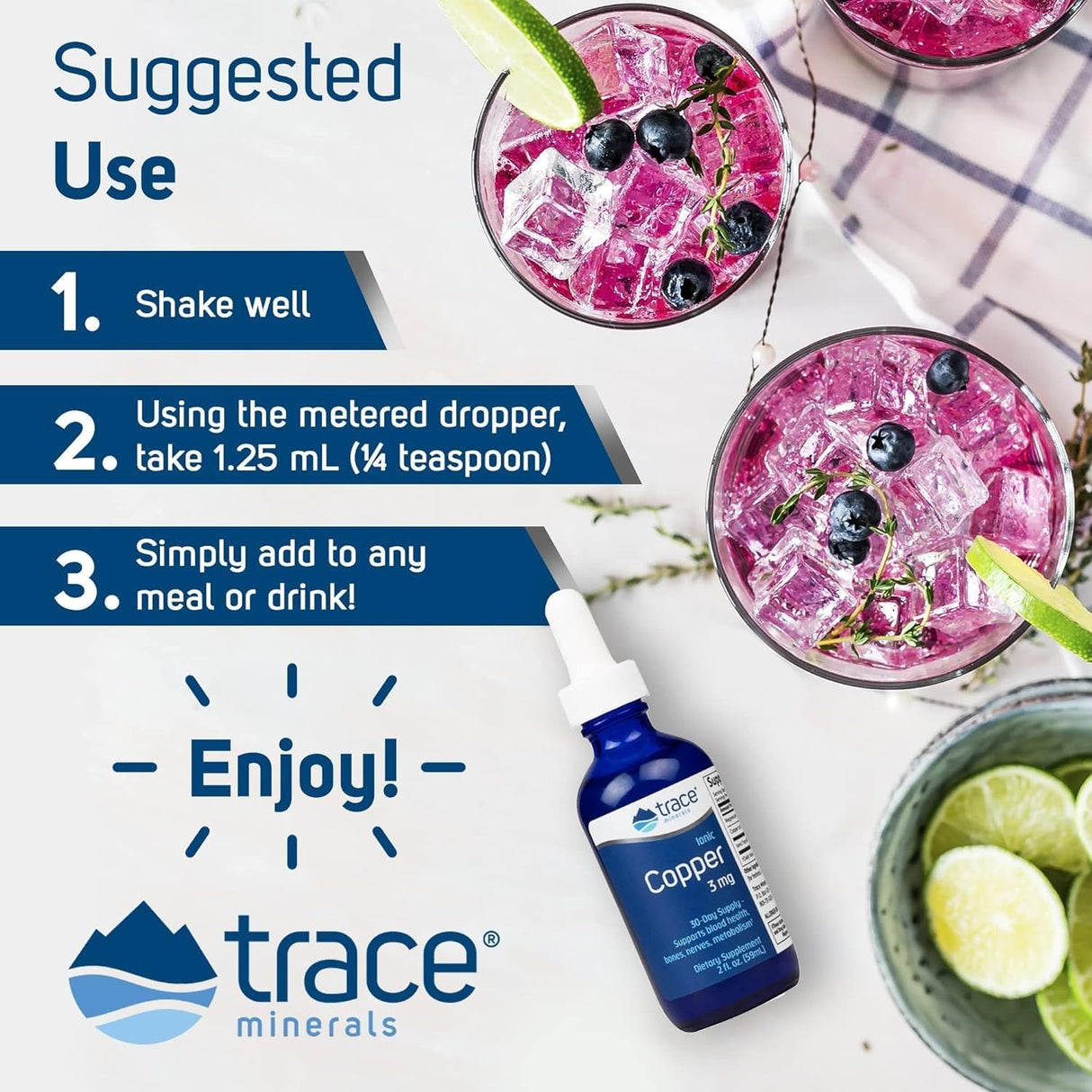 TracesMinerals Cobre Iónico Apoyo Óseo y Energía 2 fl oz