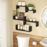 Estantes Flotantes SRIWATANA para Pared, Set de 5, Madera