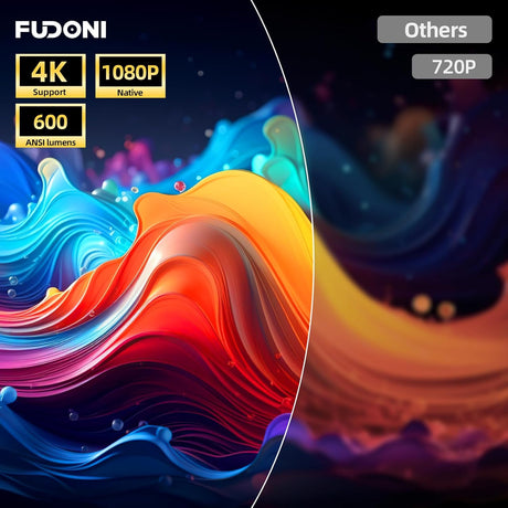 Proyector FUDONI 1080P WiFi Bluetooth 20000L para Cine en Casa