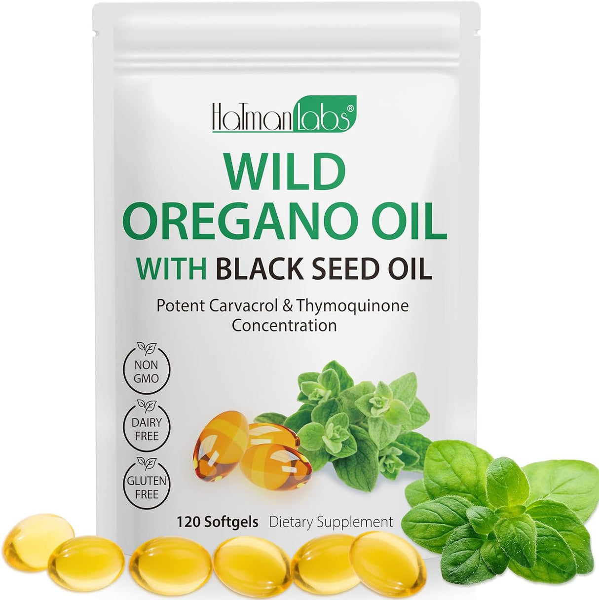 Aceite de Orégano con Semilla Negra, Orgánico, 120 cápsulas