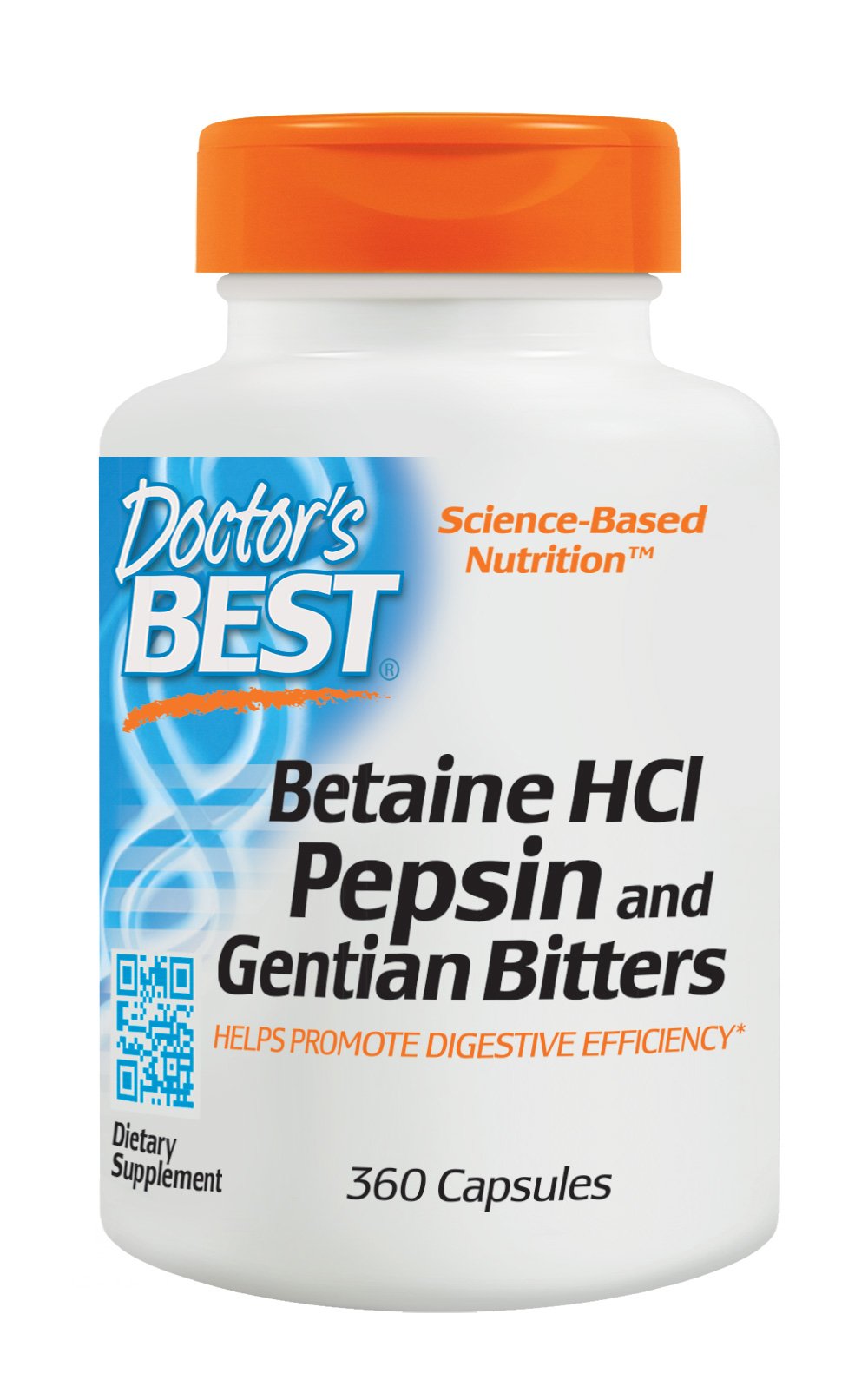 Doctor's Best Betaine HCI Pepsin and Gentian Bitters, No-GMO