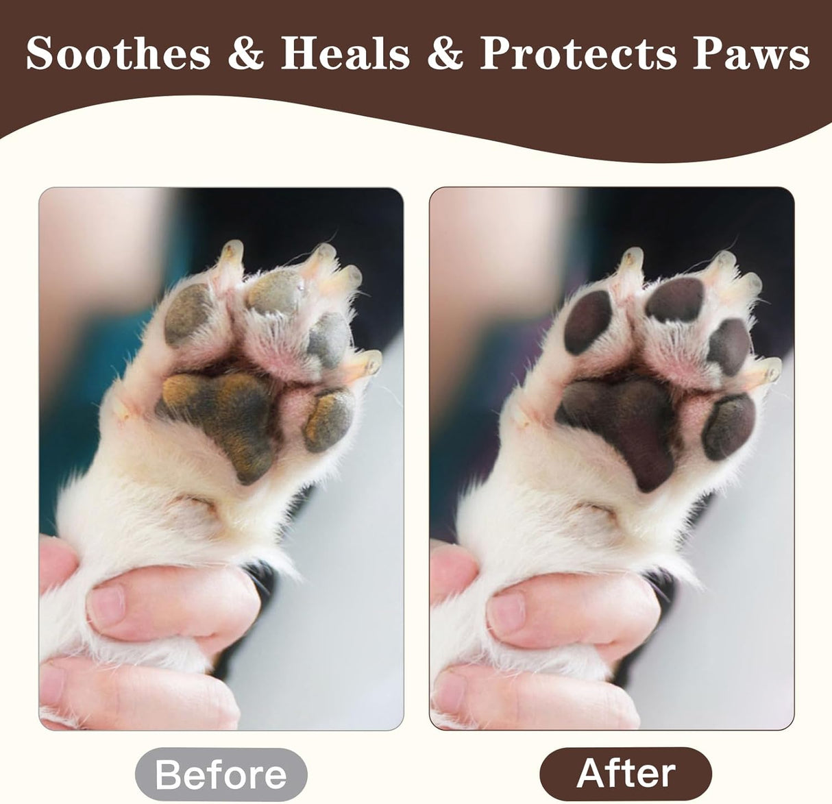 Bálsamo en barra para patas de perro de gato, protector natural seguro para lamidos, chupete e hidratante para patas, nariz y codos agrietadas, secas y dañadas, chupete de hocico para perros