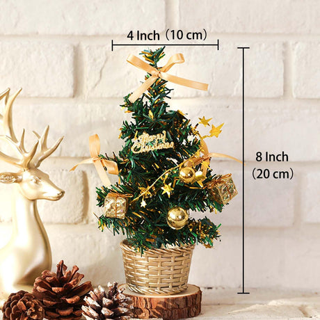 Árbol de Navidad Mini 8 Pulgadas Artificial con Nieve C00157