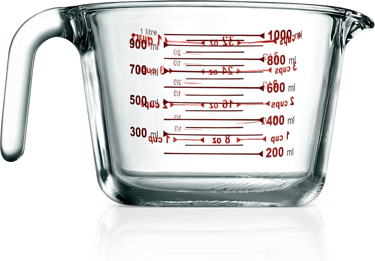Vaso medidor de vidrio de 1 litro NutriChef