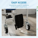 Silla de Ducha HOMCOM 4 en 1 con Ruedas y Respaldo
