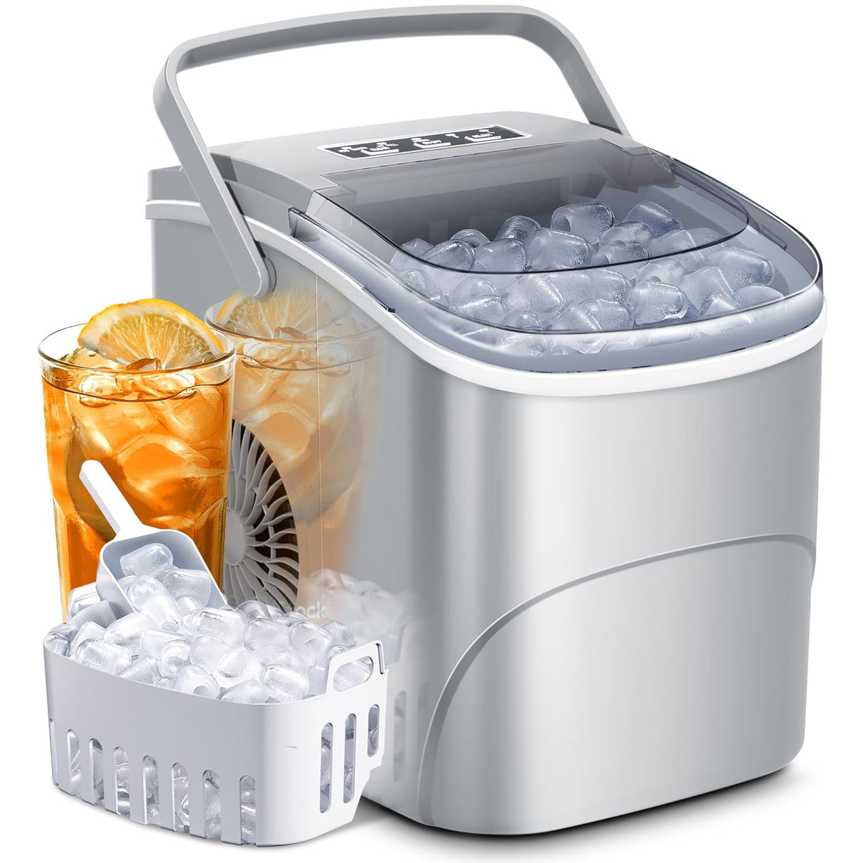 Máquina de Hielo AGLUCKY, 26.5Lbs/24H, Cubos en 6 Minutos