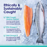 Aceite de salmón salvaje de Alaska 100% puro para perros, aceite de pescado líquido Omega 3 para perros, suplemento para piel y pelaje para desprendimiento, picazón seca en la piel y alergias, ácidos