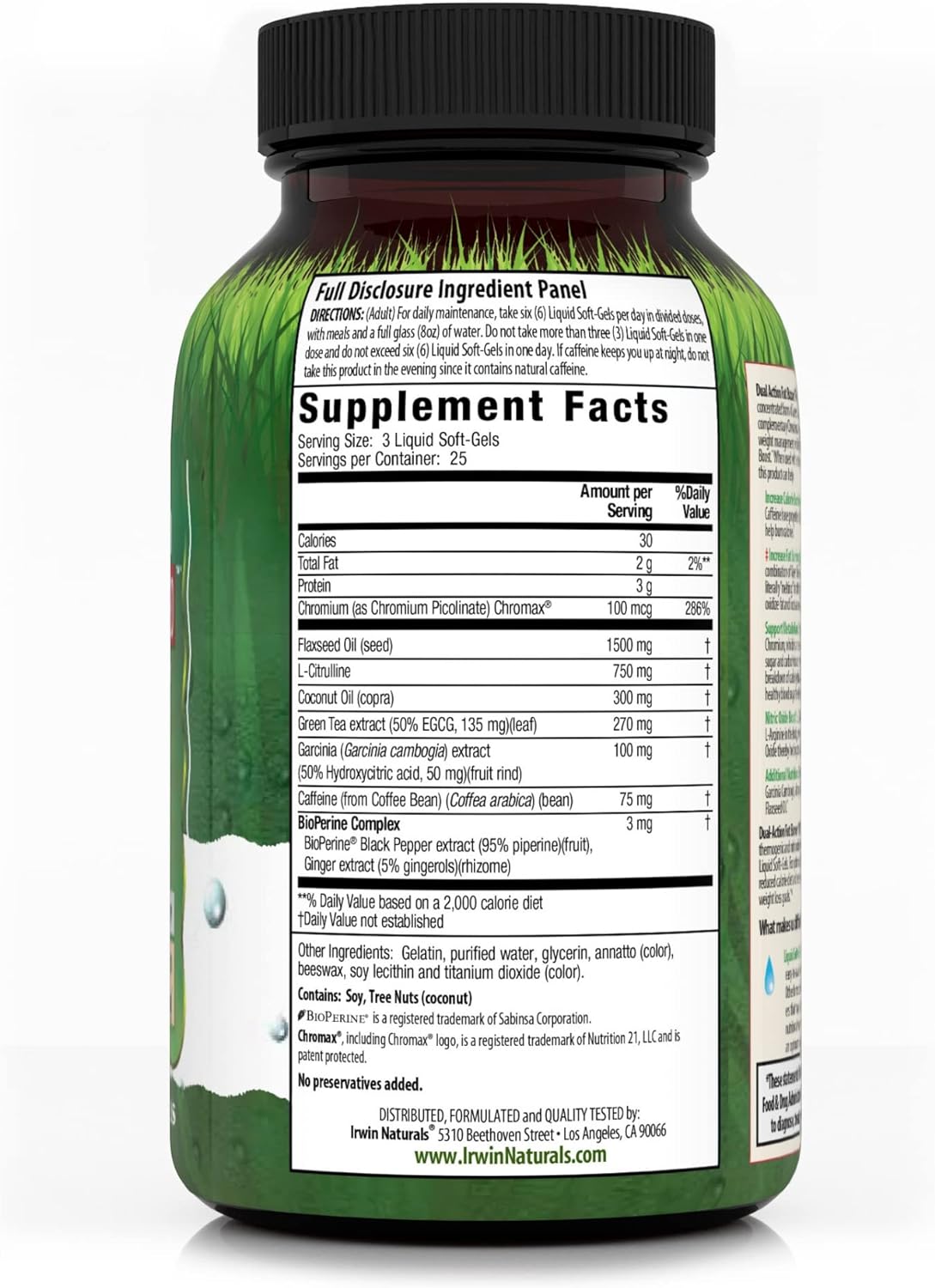 Irwin Naturals Quemador de grasa de doble acción rojo 75 cáp
