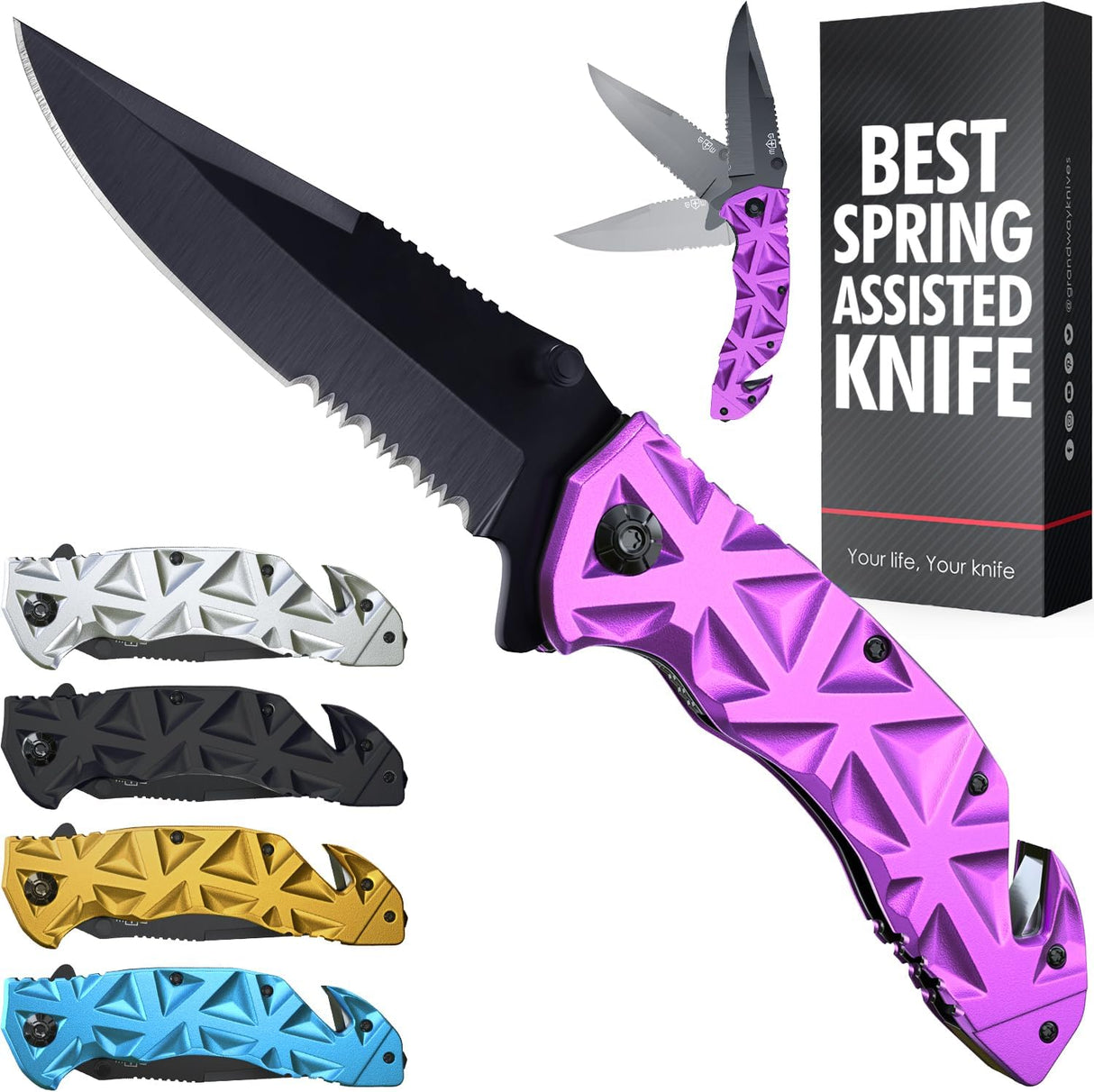 Cuchillo táctico de bolsillo con cortador de alambre