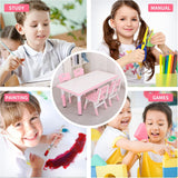 Juego de mesa de plástico ajustable en altura con 4 asientos