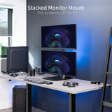 Soporte Doble para Monitores VIVO, Base de Cristal, STAND-V002LG