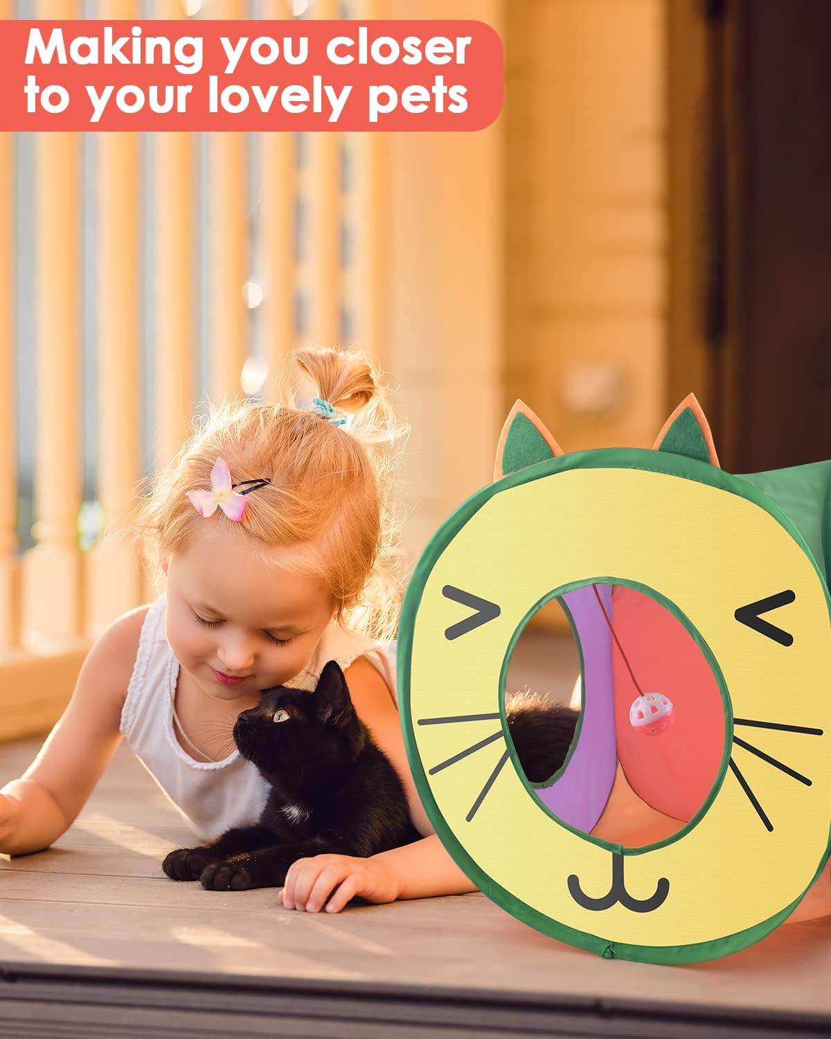 Cueva para gatos Bissap, colapsable, 3 agujeros, modelo Pop Up
