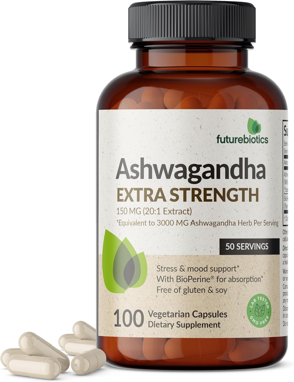 Ashwagandha Soporte extra fuerte para el estrés  100 cápsula