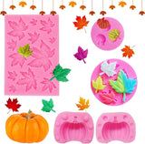 Moldes de Silicona Calabaza y Hojas para Repostería DIY