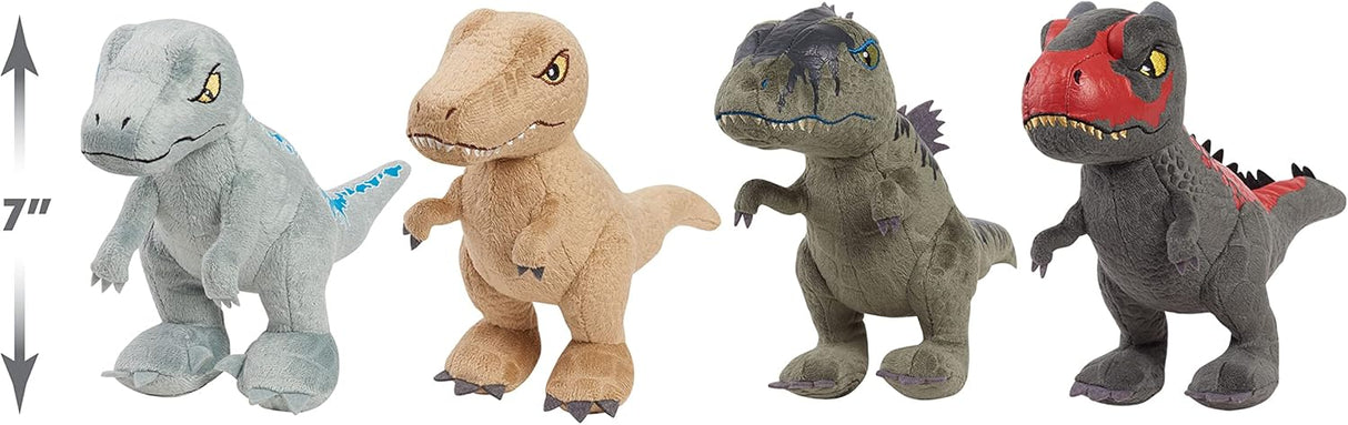 Peluches de dinosaurios Jurassic World, T-Rex y Blue, 7 pulgadas