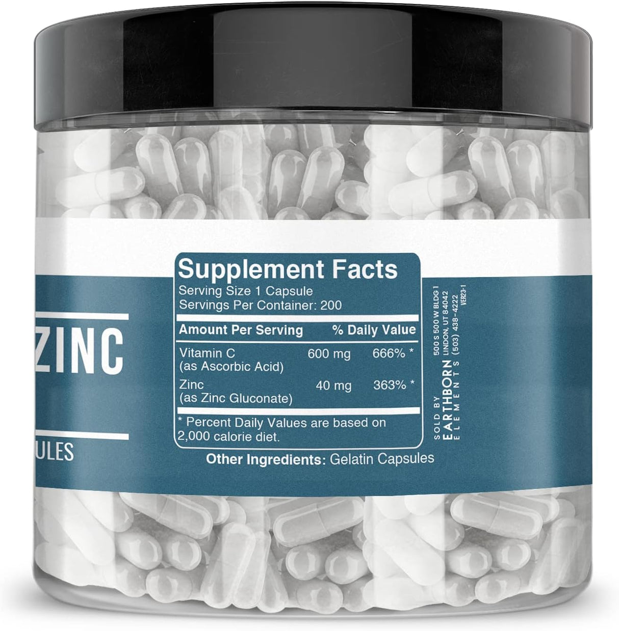 Suplemento de gluconato de zinc con vitamina C Plus