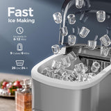 Máquina de Hielo Portátil, 26Lbs/24H, Auto-Limpieza, Modelo X