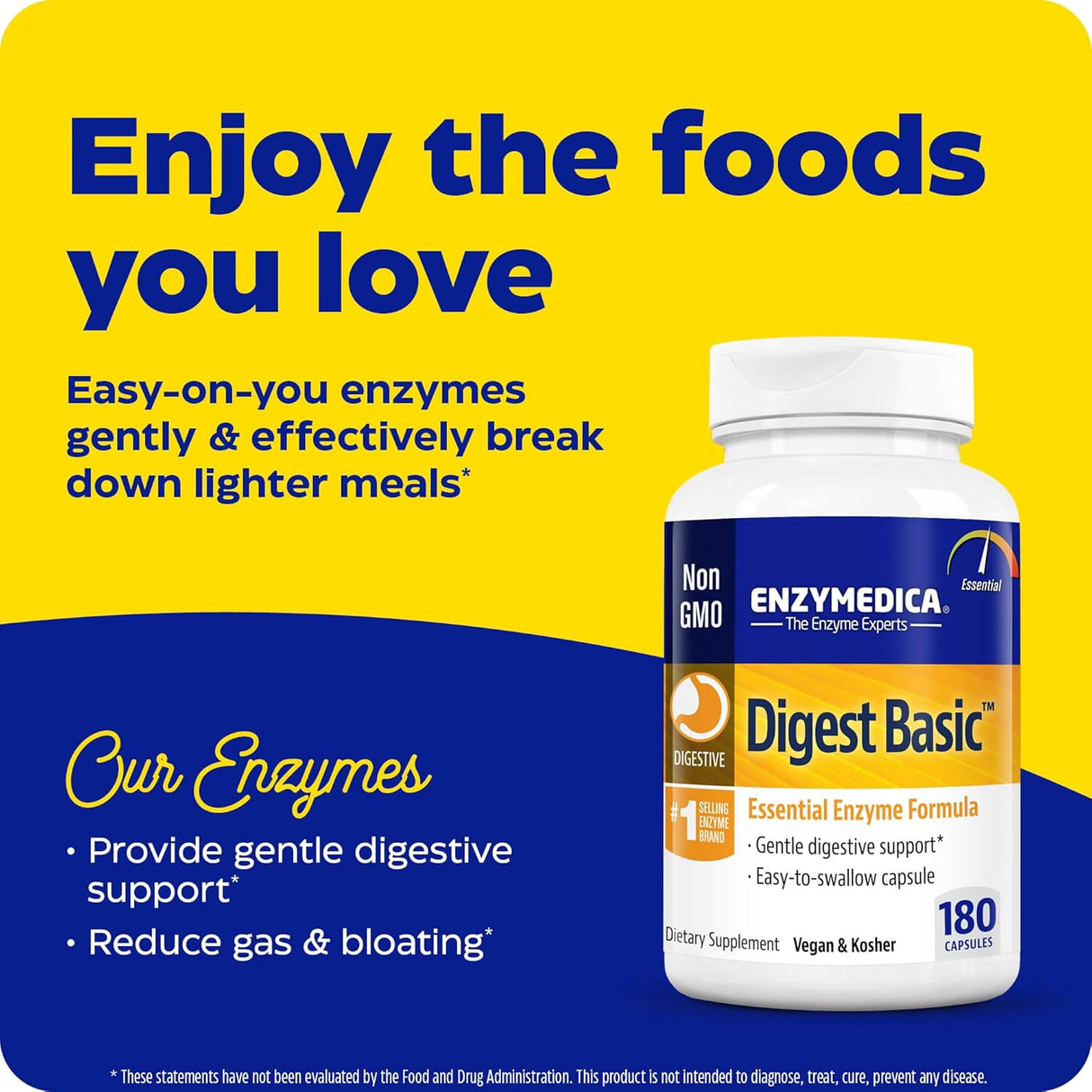 Suplemento Enzymedica Cápsulas básicas para digestión