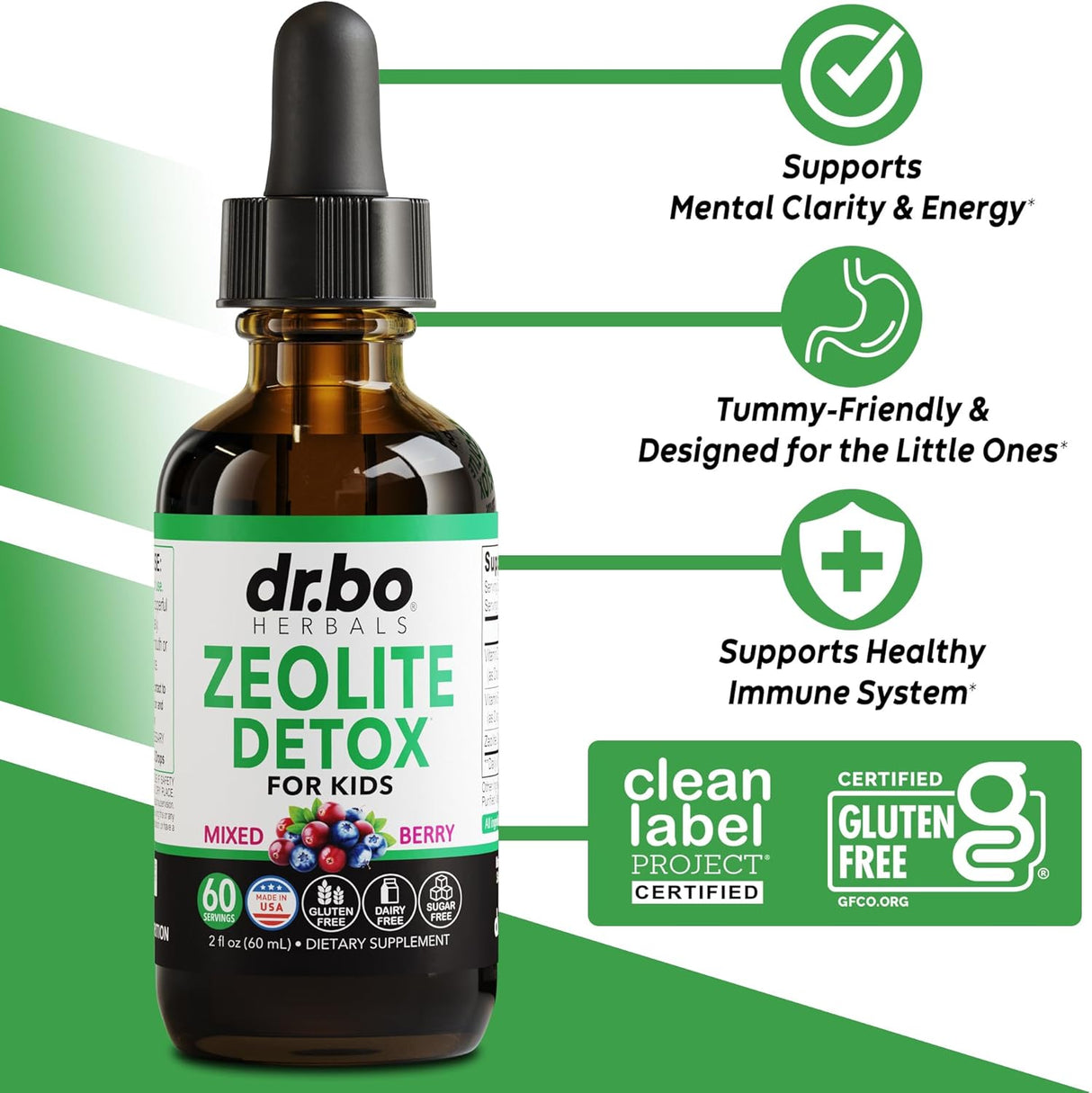 Zeolite Detox Líquido para Niños - Clinoptilolita y Vitaminas, 2oz