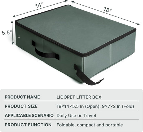 Caja de arena portátil con tapa plegable a prueba de fugas
