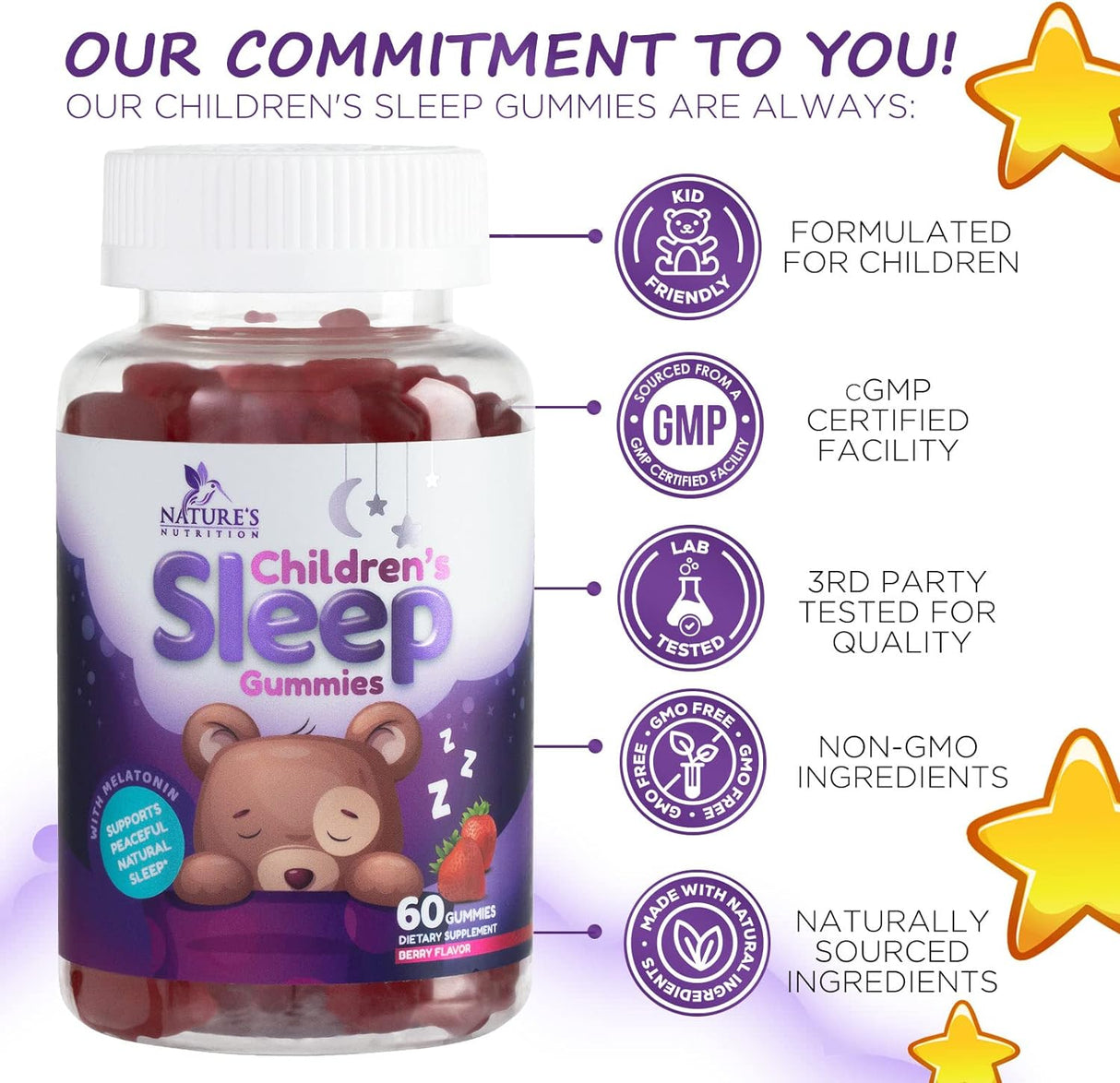 Gomitas apoyo para el sueño reparador natural para dormir