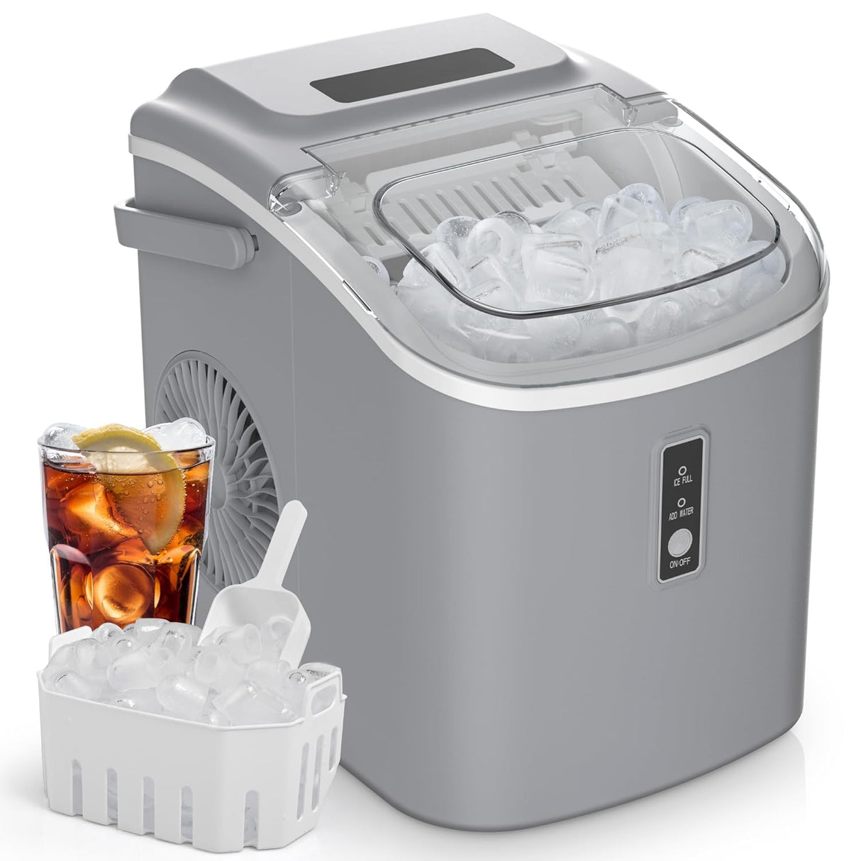 Máquina de Hielo EUHOMY, 26.5lbs/día, 9 Cubos en 6 Min.
