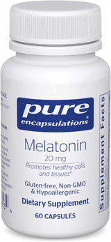 Melatonina Pure Encapsulations 20 mg, 99.5%, 60 Cápsulas