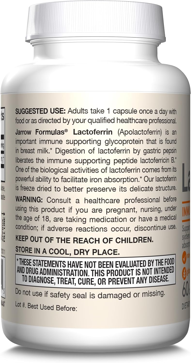 Suplemento Lactoferrina 250 mg, Modelo LACFE, 60 cápsulas
