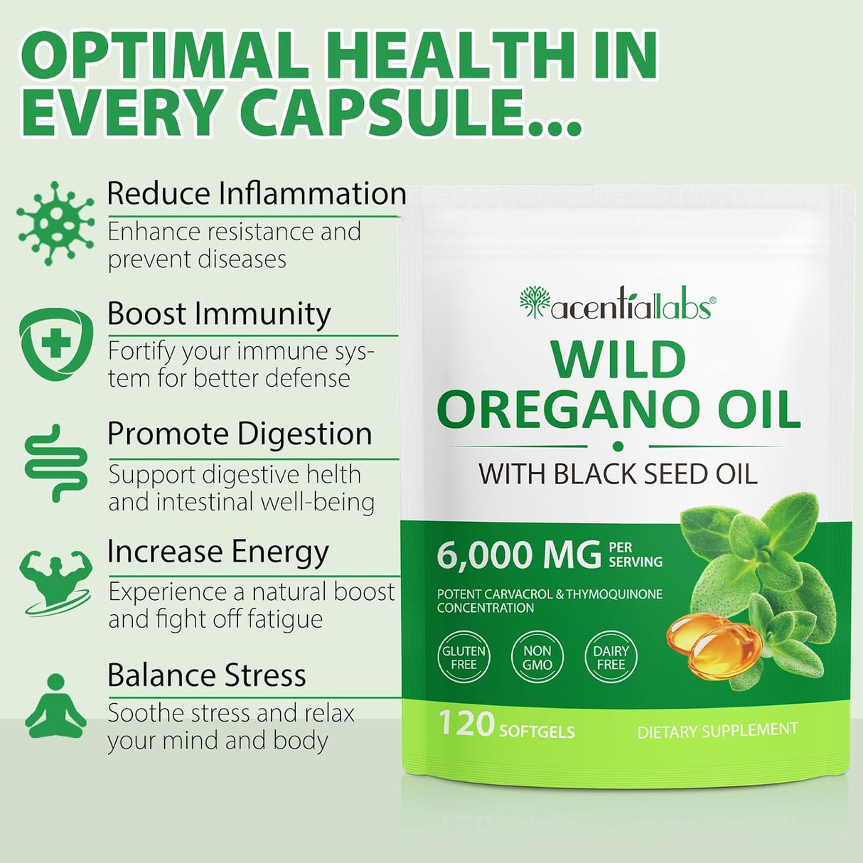 Aceite de Orégano con Semilla Negra 2Pack, Orgánico, 240 cápsulas