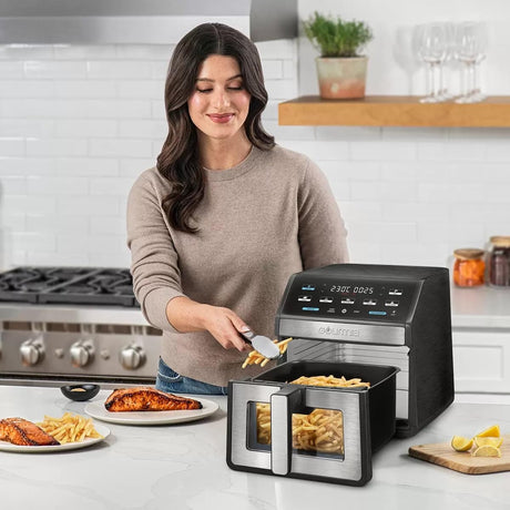 Freidora de aire Gourmia 7.5L con ventana y luz, Mod. GAF858