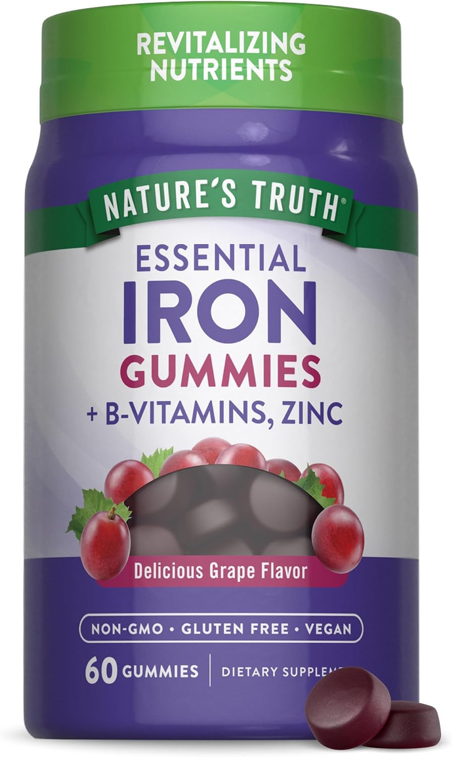 Gummies de Hierro Nature's Truth, Veganos, Sin GMO, 60u