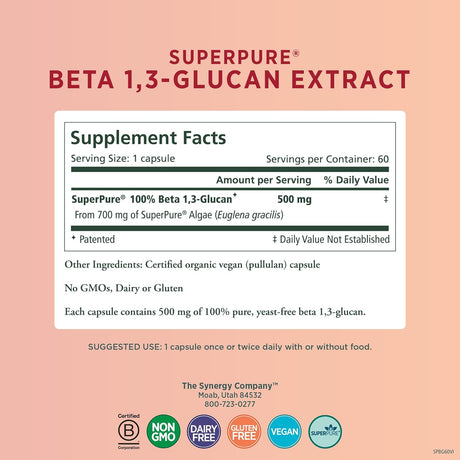 Suplemento Pure Synergy SuperPure Beta| 60 cápsulas  Vegano