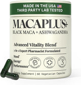 MacaPlus+ Cápsulas de Maca Negra 40:1 + Ashwagandha + Fenogreco