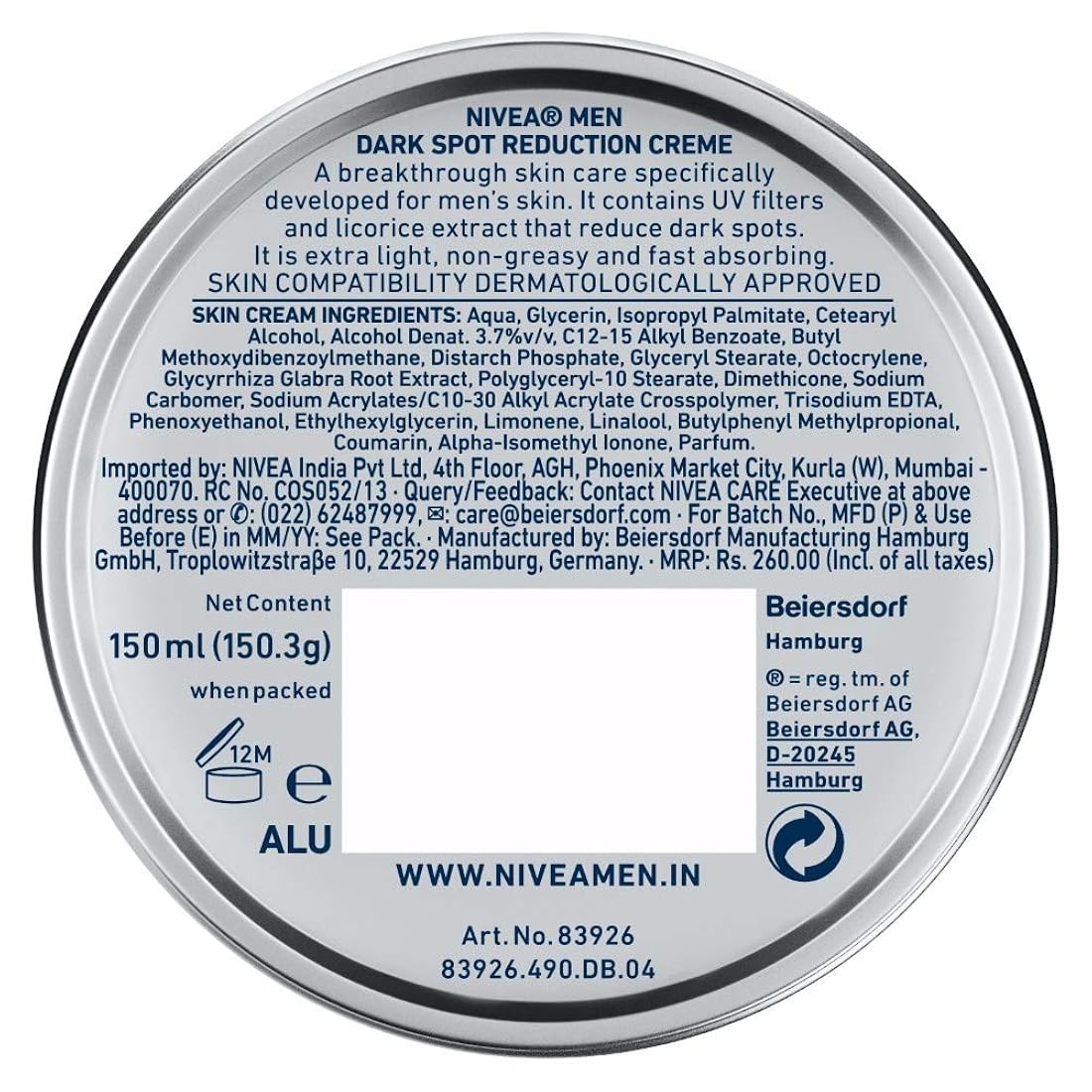 Crema reductora de manchas oscuras para hombre NIVEA