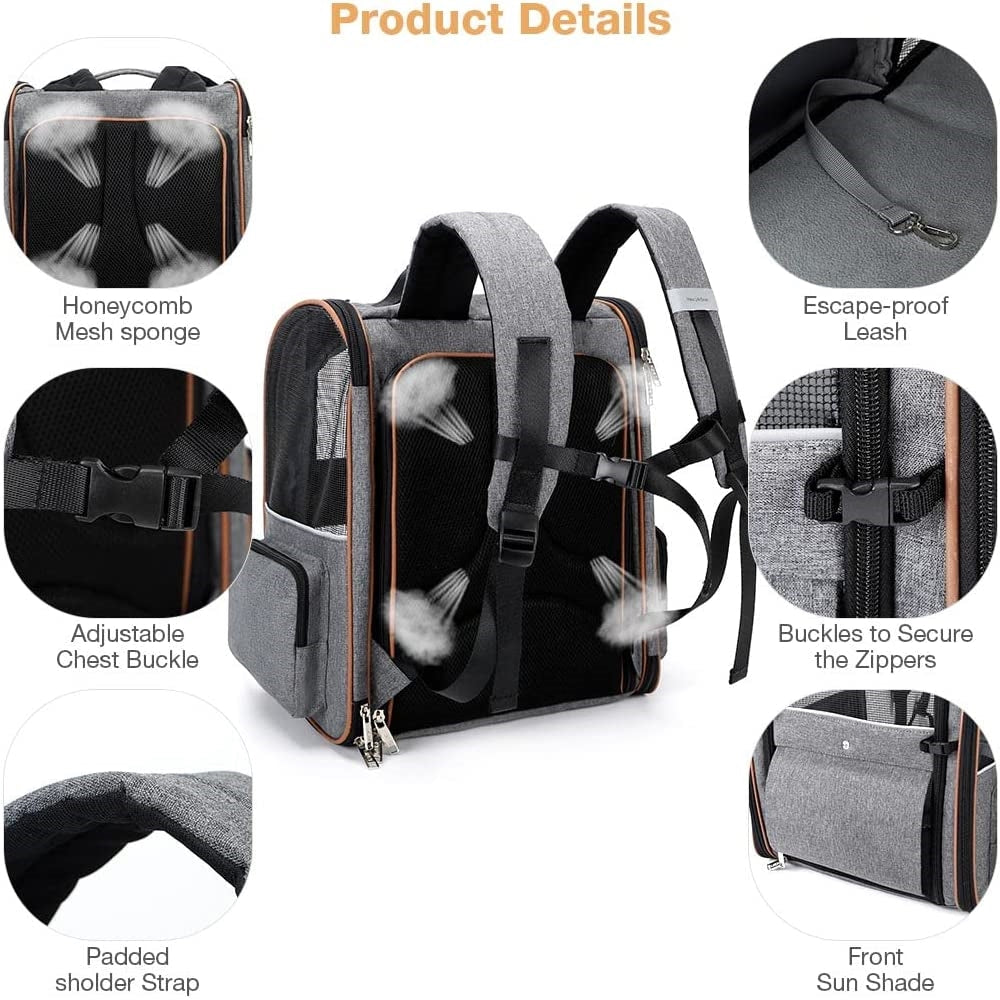 Mochila expandible para perros gatos medianos para viajes