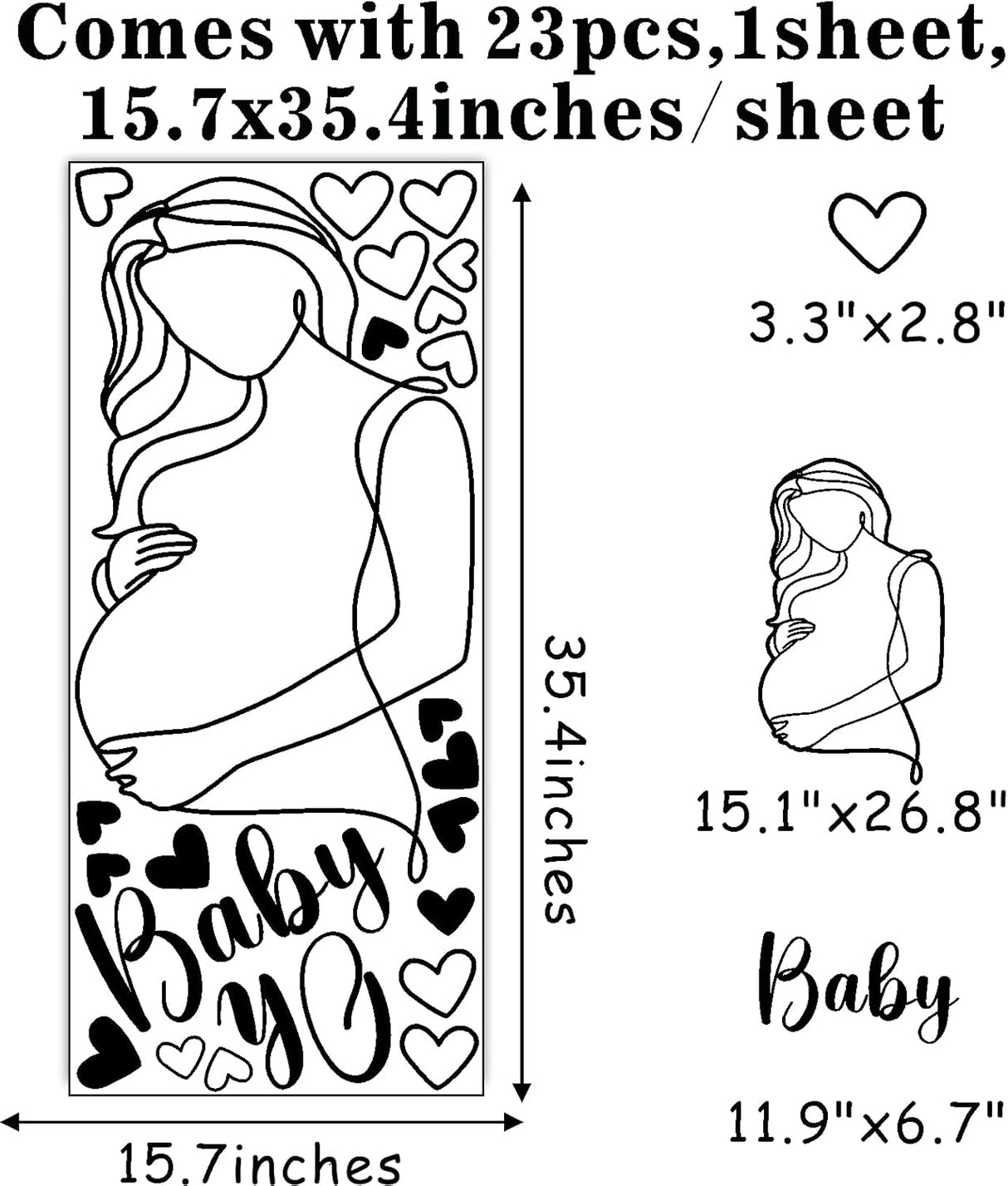 Vinilo Decorativo Oh Baby para Baby Shower - Arte Embarazo