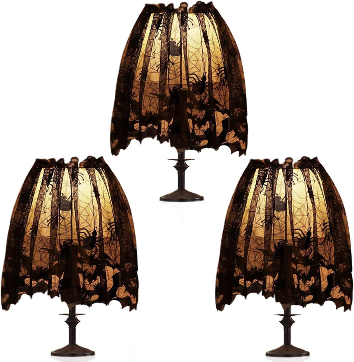 Cubierta de Pantalla de Lámpara Halloween, Decoración, 3 Pcs