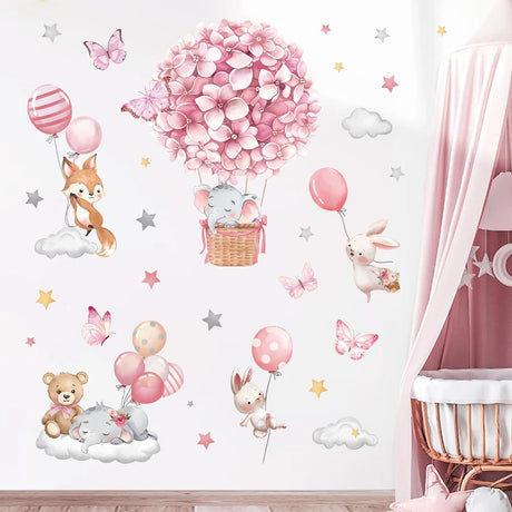 Adhesivos de Pared Decalmile Animales Globos para Niños