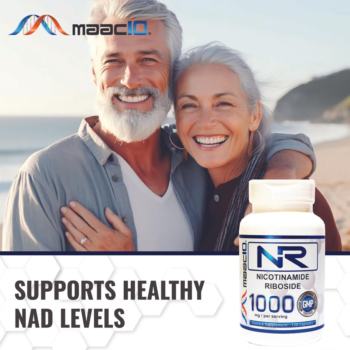 Suplemento Nicotinamida Riboside 1000mg porción 120 cápsulas