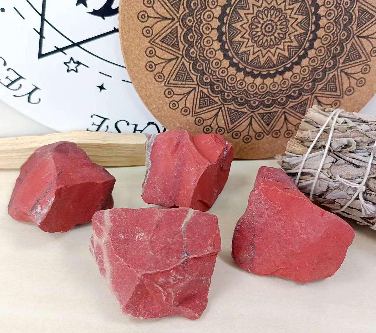 Jaspe rojo de 2 pulgadas, piedras naturales en bruto, Rojo
