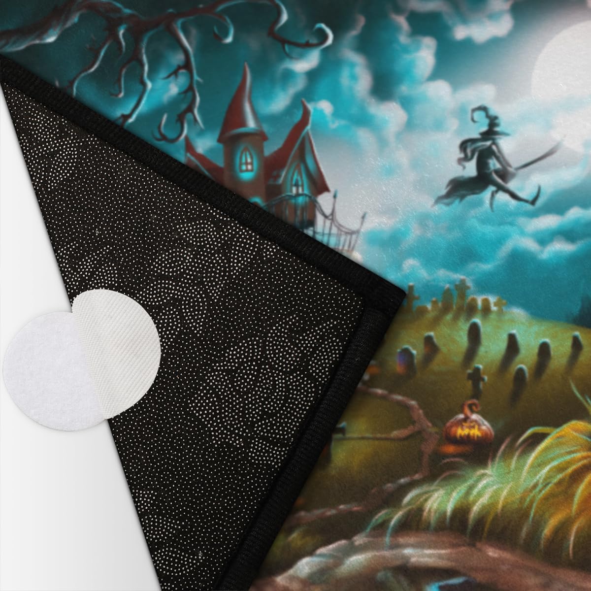 Felpudo Semicircular Halloween, Absorbente y Lavable, Modelo 2023