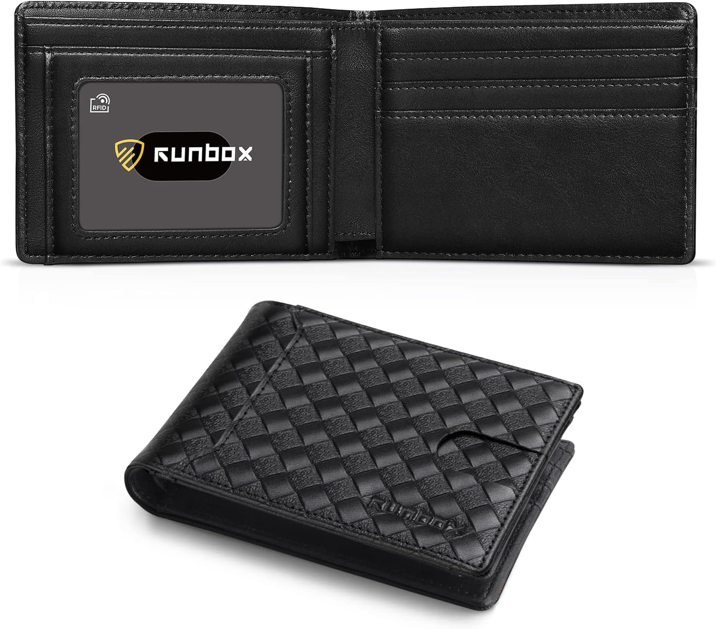 Billetera RUNBOX para Hombre, Slim, RFID, 11 Tarjetas, Bifold