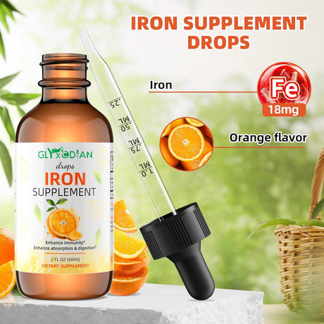 Suplemento líquido de hierro para mujeres y hombres, 60ml, absorción 98%