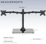 Soporte Doble para Monitores VIVO, Base de Vidrio, STAND-V002FG