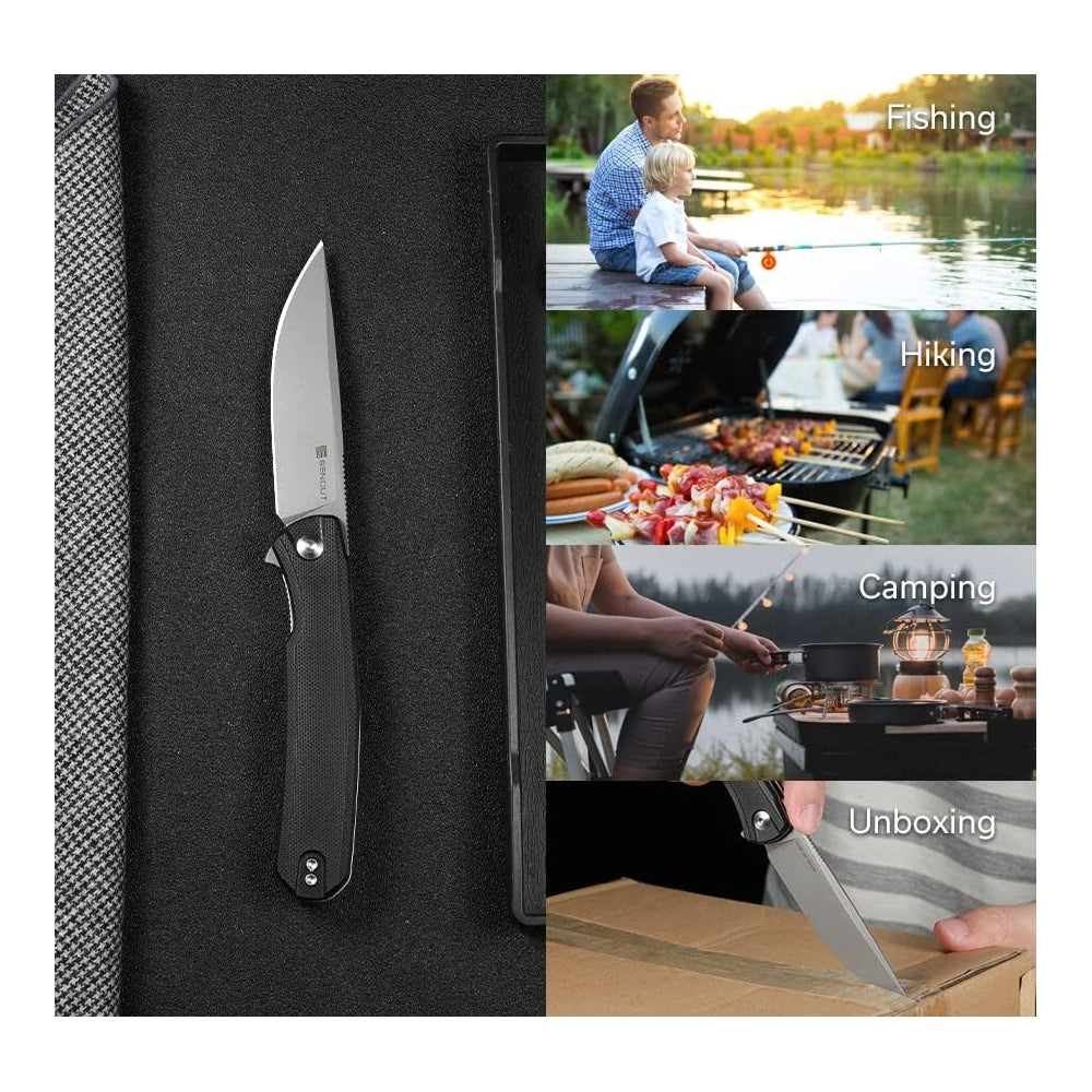Cuchillo plegable de bolsillo para EDC con bloqueo de forro