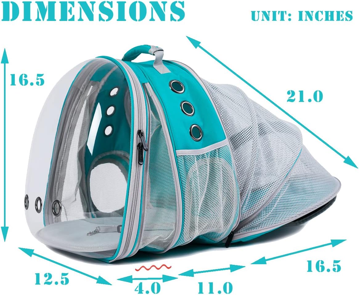 Mochila Transportadora Expandible para Gatos y Perros, 20 lbs