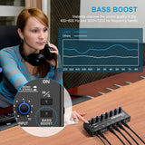 Amplificador de auriculares estéreo 6 canales con potenciador de graves